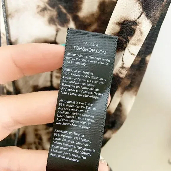 Topshop Womens Multi Tie-dye Cotton-blend Mini Dress In Brown Multi Size 2 - Picture 5 of 6